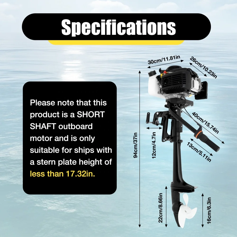6HP Outboard Motor Engine Fishing Boat 4-Stroke HANGKAI Engine Air Cooling Motor - View #9
