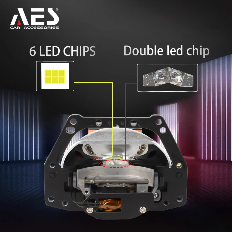 AES AS009 BI LED Projector Lens - Super Bright Auto Lighting