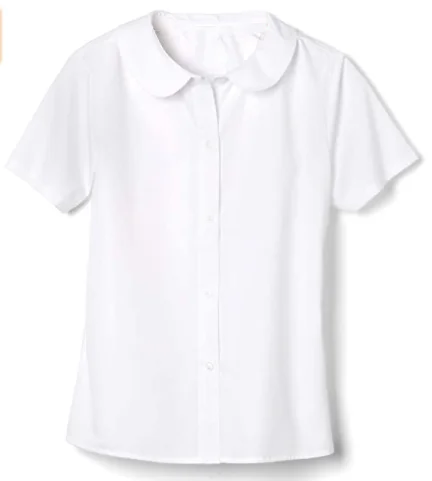 trudge Niña Blusa Camisa de Manga Corta Uniformes Escolares Camiseta de Niños Cuello Peter Pan Camisa 