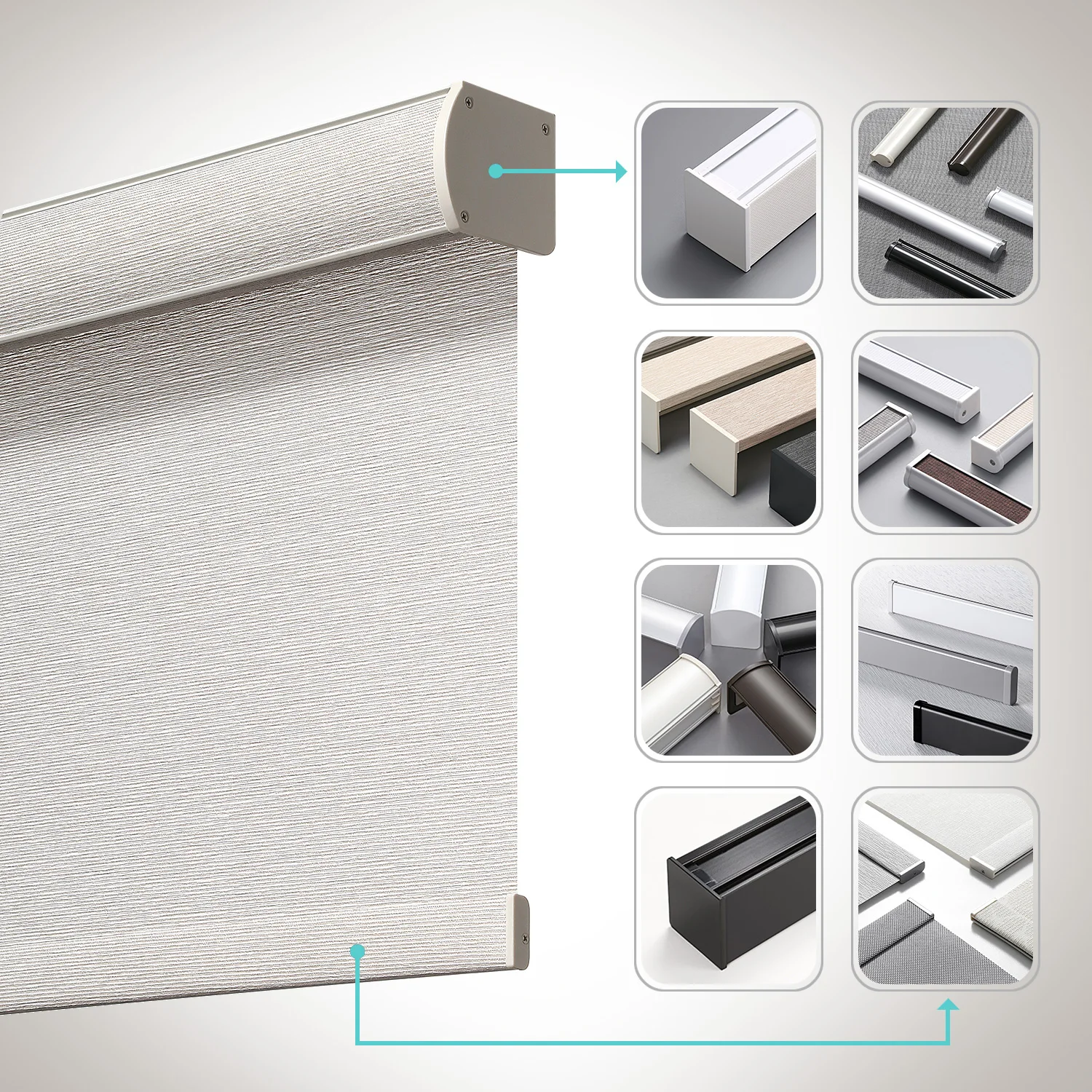 Customized Size Tuya App Signee Smart Electric Control Motor Waterproof Automatic Blackout Window Roller Blinds