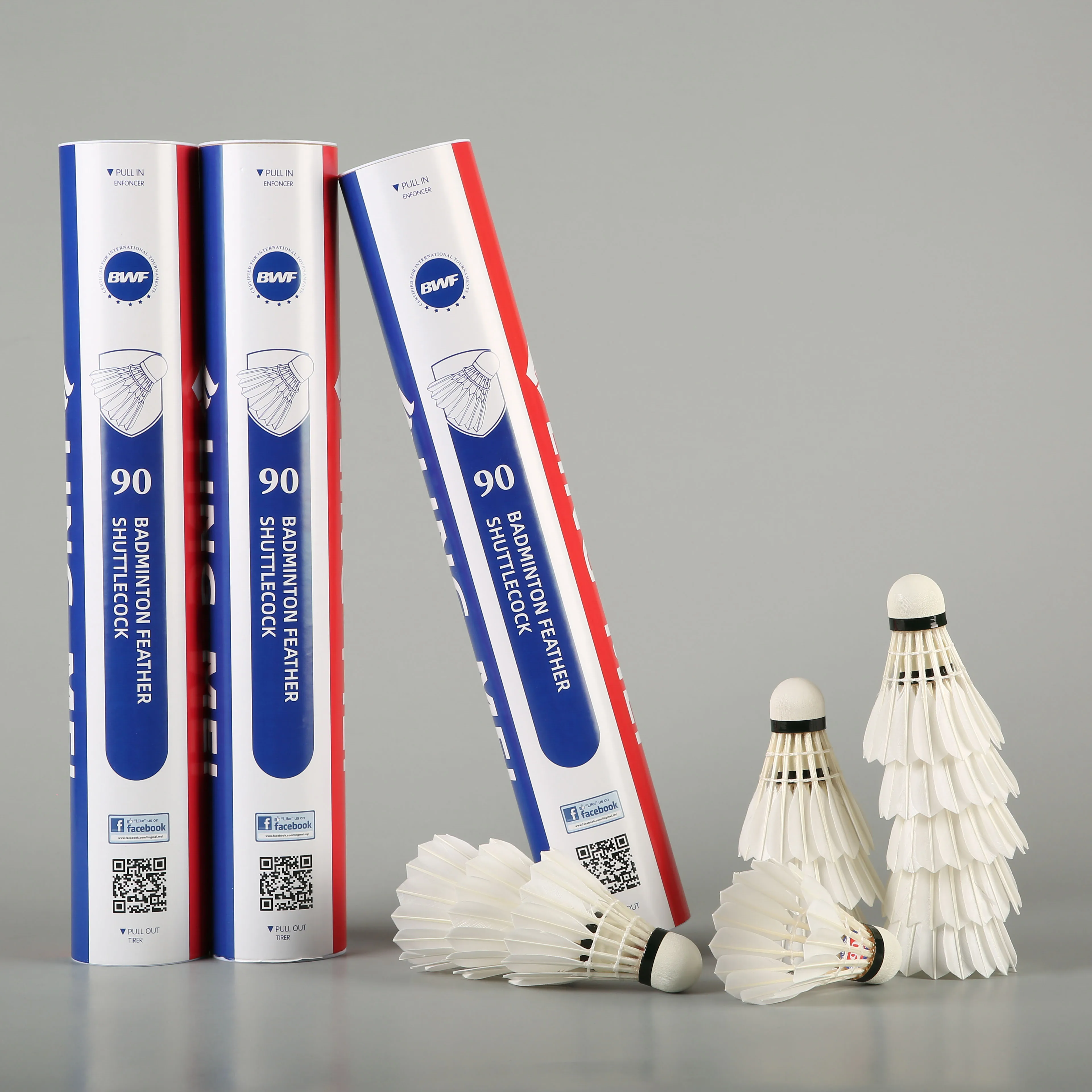 Ling Mei 90 BWF Approved Professional Tournament Class a Goose Feather Strong Anti-hitting Speed 74-79 Badminton Shuttlecock