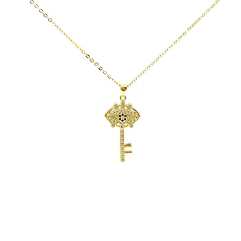 Jewelry New Design Eyes Key 18K Gold Plated Charm Necklace For Women