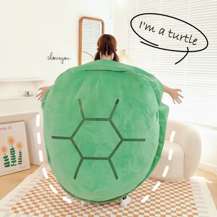 24 Inch Wearable Turtle Shell Pillow Funny Dress Up Giant Tortoise Plush Cushion Pillow Creative Gifts for Adult Kids Birthday C