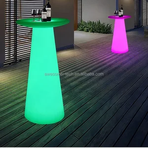 Premium PE Plastic LED Bar Table Elegant Indoor Outdoor Apartment Basement Club Restaurant Party Mall Garden Home Office