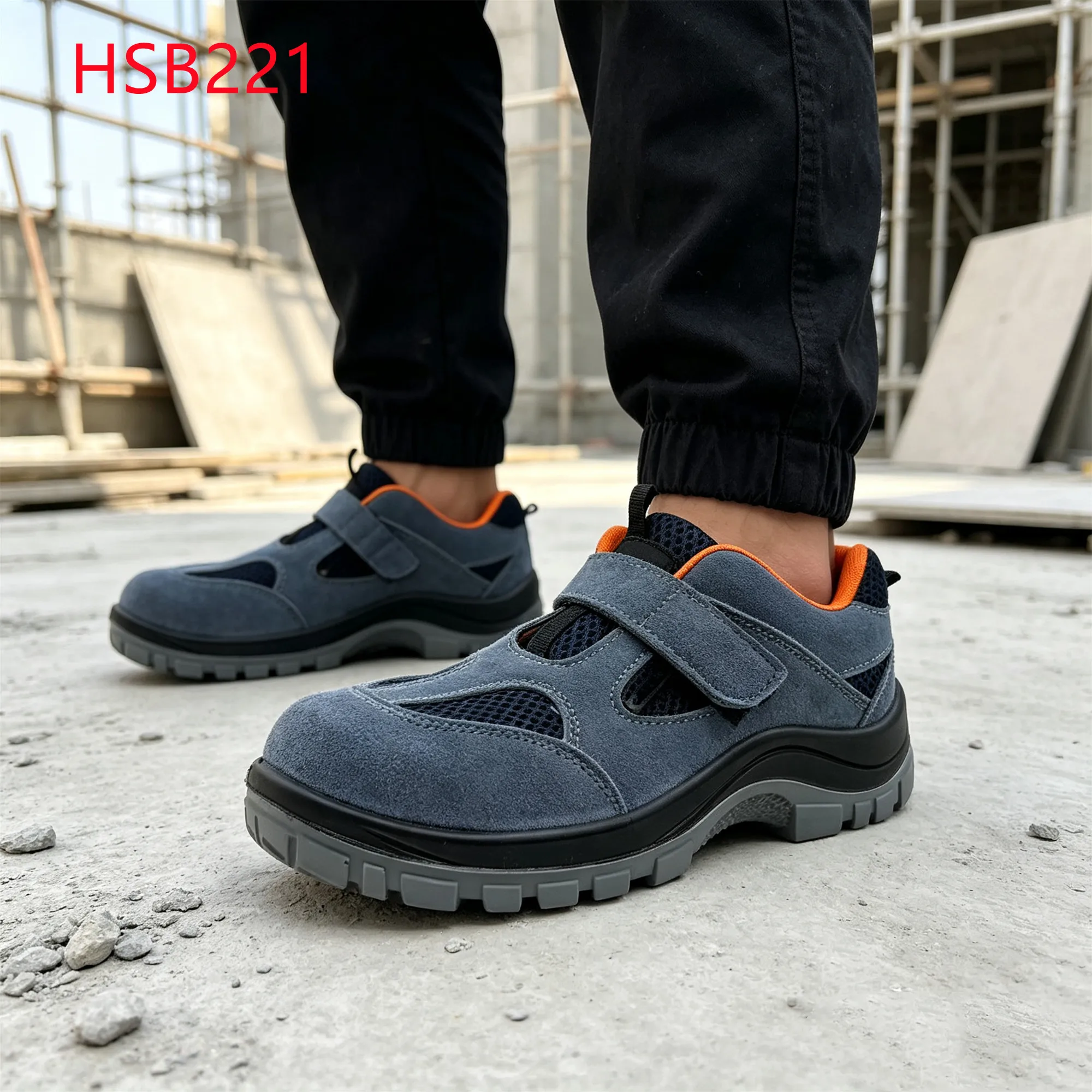 LXG,harsh Condition Hook Loop Design Blue Hua Singh Safety Shoes Summer Style S3 Standard Work Footwear in Bangladesh HSB221
