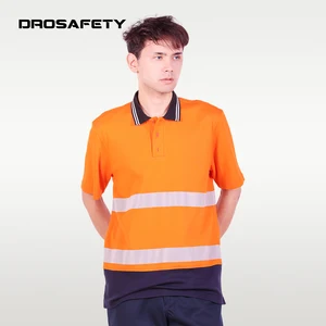 Custom NFPA 2112 Flame Retardant Reflective Uniforms Knitted Polo Short-sleeved Shirt Workwear Men's T-shirts