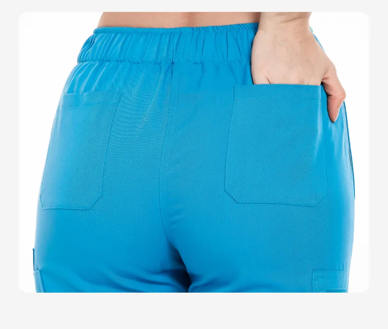 Nursing Uniform Sets Women's Fashion Lace-up Waist Short-sleeved Elastic Overalls Scrubs Nurse Uniforms for Hospital Top & Pants