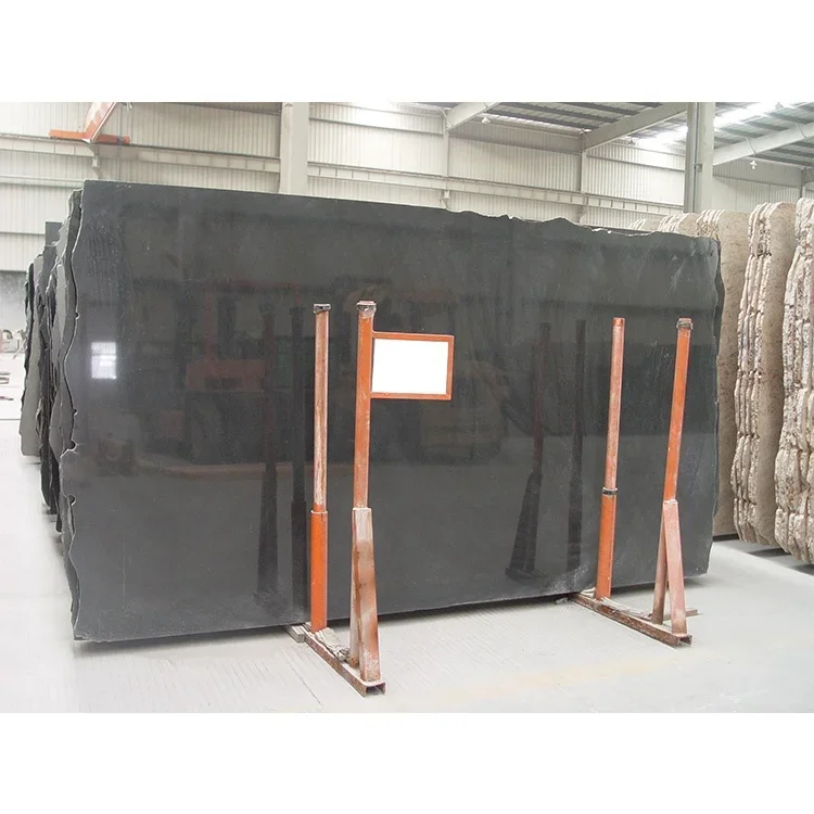 China shanxi absolute black granite uncut slab granite tiles 20x20 interior countertop design