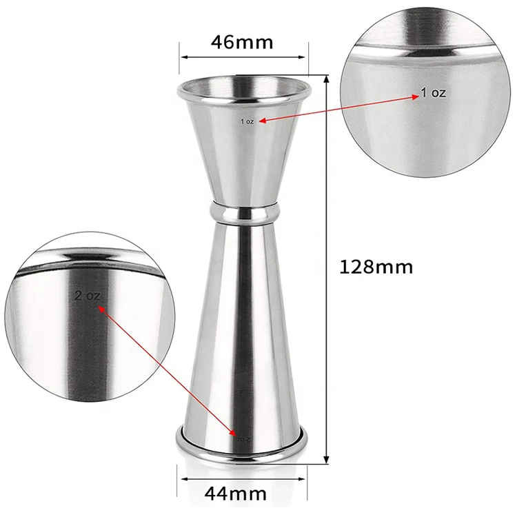 Custom Capacity Sizes Logo Ring Wine Cocktail Bar Measuring Cup