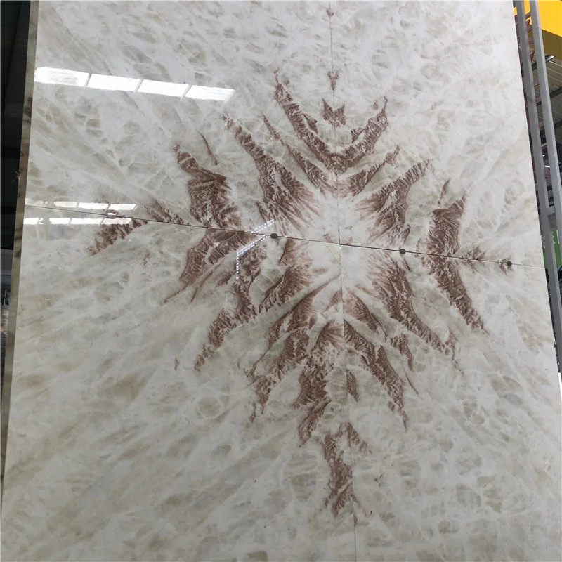 product book match slab translucent onyx tile beige brown marble for villa hotel background wall design-5