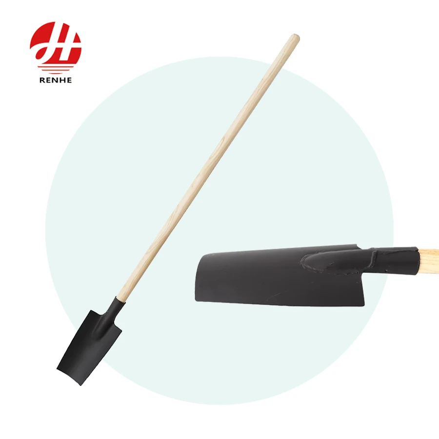 Großhandel: landwirtschaftliche Geräte aus Kohlenstoffstahl, Gartenschaufel, flacher quadratischer Spaten mit langem Holzgriff