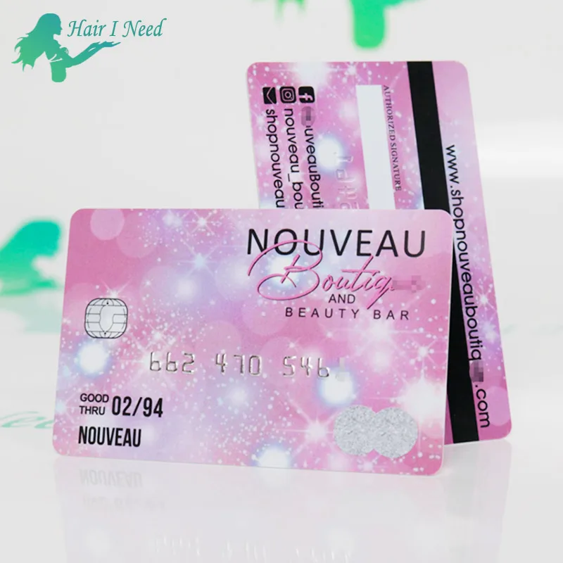 Custom Credit Card Size Business Card With Embossed Number Overlay for High Quality Pvc Business Card