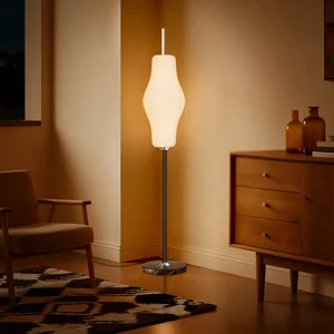 Minimalist Nordic American Style Floor Lamp Factory PE Rotational Molding Marble Chassis Simple Bedroom Study