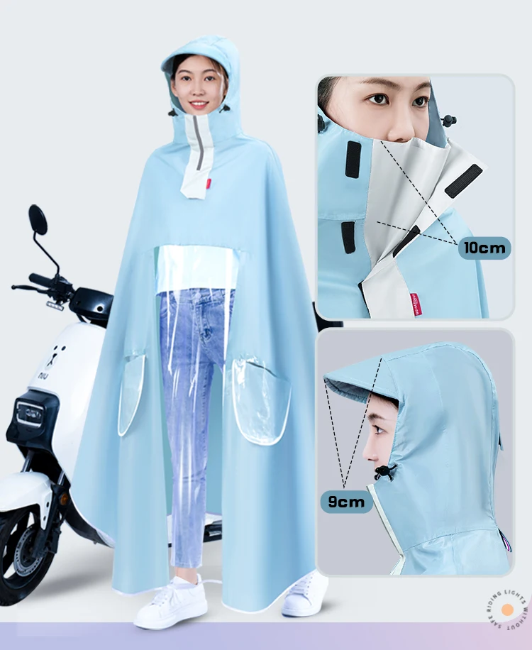 Electromobile Hooded raincoat Adult Hiking and Biking Poncho Reusable Cycling Motorcycle rain coat supplier