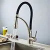 Kitchen hot and cold faucet-brushed