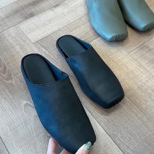 Shoes Accessories Flat Bottomed Women's Back slippers Handmade Leather Customization Loafers Shoes for Women