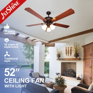 1stshine Ceiling Fan Traditional 52 Inches Space Saving Fancy 3 Speeds Ceiling Fan with Light
