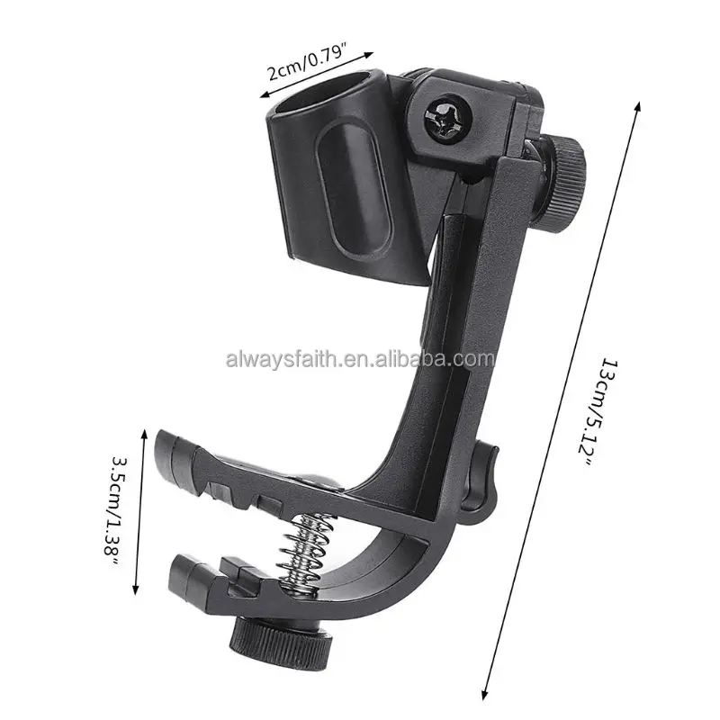 2pcs Shockproof Drum Mic Clip Adjustable Microphone Clamp Holder Mic Clip Accessories Musical Instrument Stand Tool 