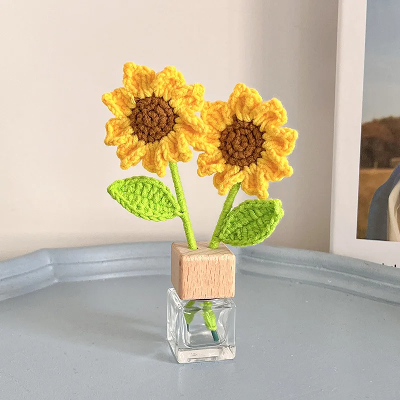 Knit Sunflower Daisy Tulip Vehicle Fragrance Scented Perfume