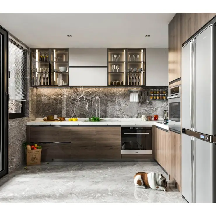 Modern Open Plan Design Small Kitchen Cabinet in Pakistan