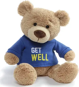 Customized logo get well t-shirt teddy bear plush toy soft cute stuffed teddy bear with hoodie heart plushie doll for comfort