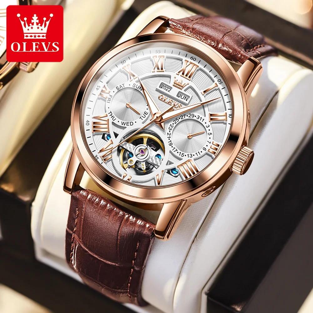 OLEVS 6668 Brand Agent - Superior Man's Watch with Leather Band