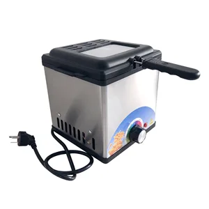 Household Lightweight 2L Electric Deep Fryer Single Cylinder Single Sieve Rubber Head for Small Fryer Fried Chicken