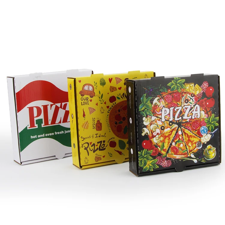 Wholesale Cheap Custom Printed Personalised All Size 9 10 11 12 14 18 Inch Corrugated Kraft Paper Fries Burger Pizza Boxes