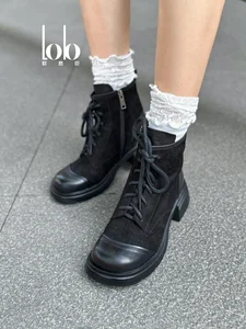 Women's Leather Thick Soled Winter Boots Ankle Boots with Rubber Soles, Suitable for Wearing Women's Shoes in Winter