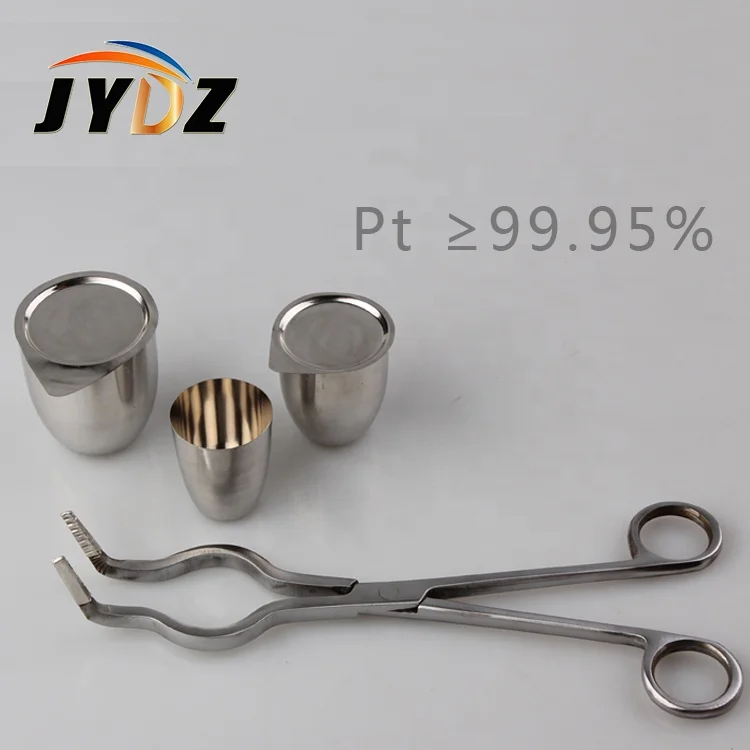 Производство 99.95% высокочистый тигель 30 мл/50 мл драгоценный металл Платина Pt для лабораторных