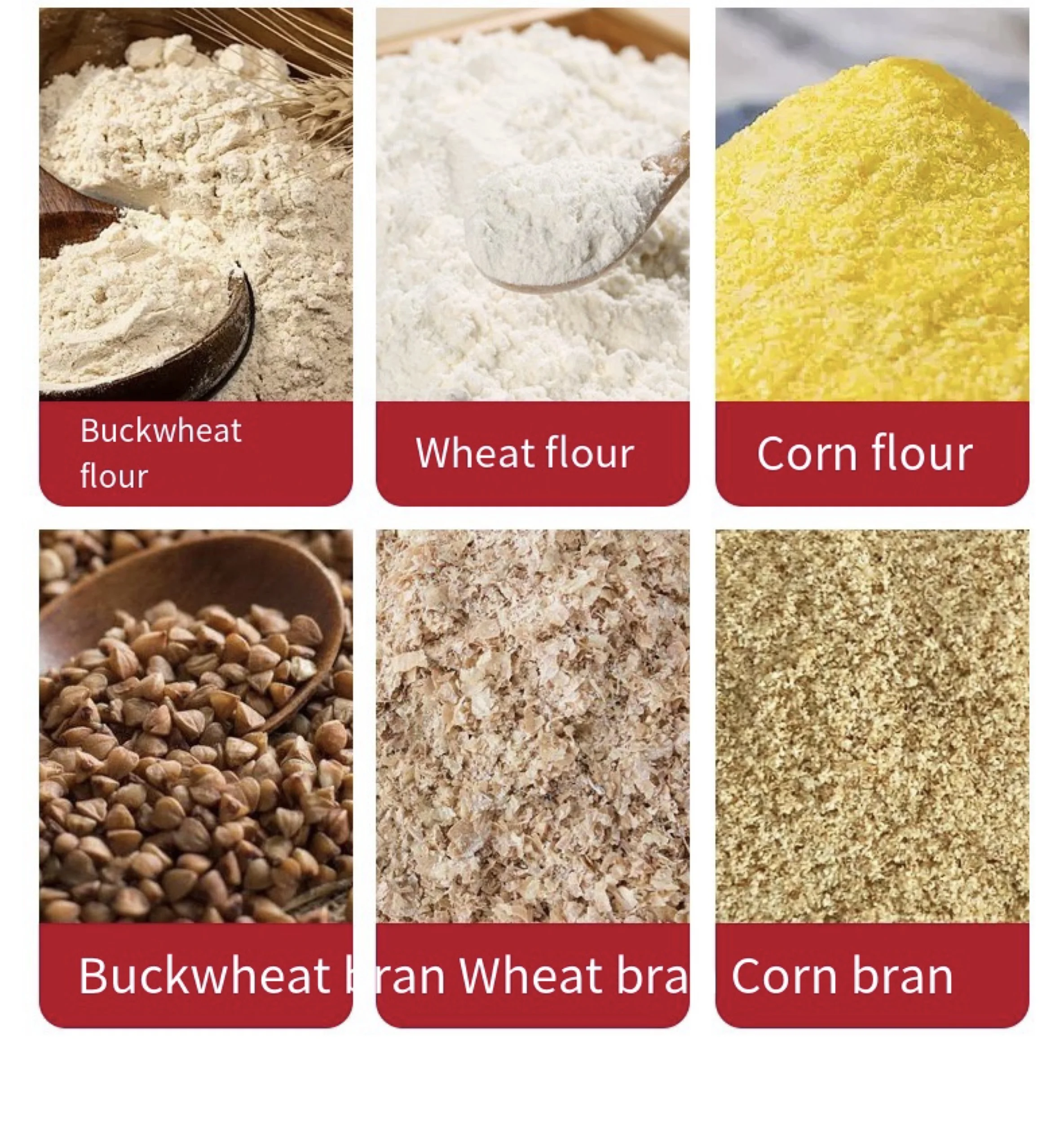 Small Automatic Household Flour Grinding Machine Wheat and Corn Cereal Bran Separator Used Plant Mill