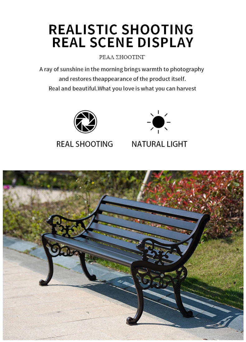 product wholesale high quality aluminum alloy manufacturing park bench outdoor bench-60