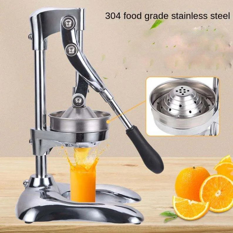 Heavy Commercial Silver 304 Stainless Steel Household Cast Iron Quick Orange Juice Extractor Citrus Lemon Pomegranate Style