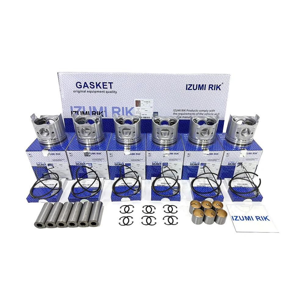 IZUMI RIK 6D40, 6D60, 6DB1, 6DB10, 6DR5, 6DR50 Set ng piston at piston ring para sa Mitsubishi