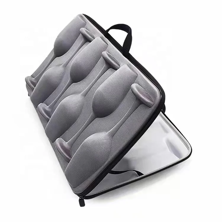 Hard Shell Protective Eva Display Travel Portable Champagne Wine Cup Glasses Carrying Case