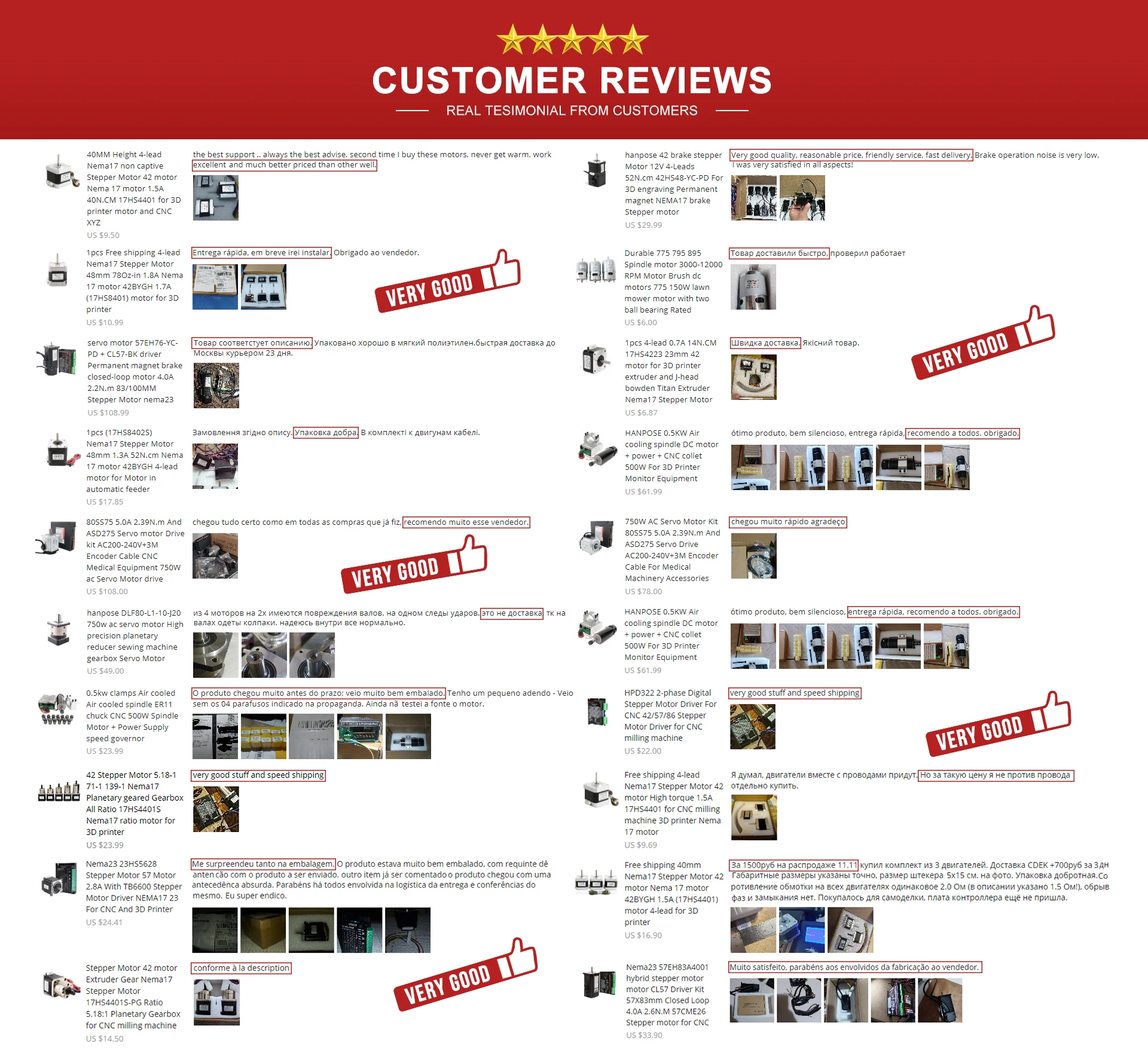 Customer reviews