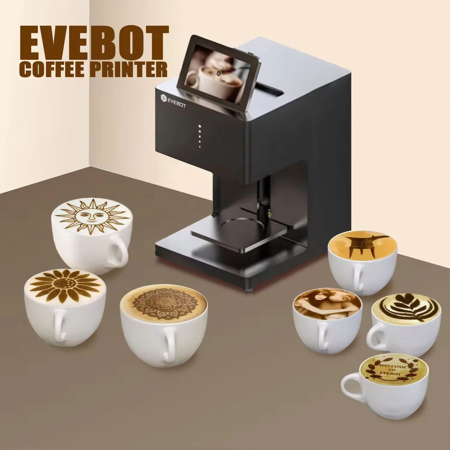 Coffee Printer 3D Printing Machine Photo Robot Cappuccino Coffee Foam Shop  with Edible Ink Latte Art
