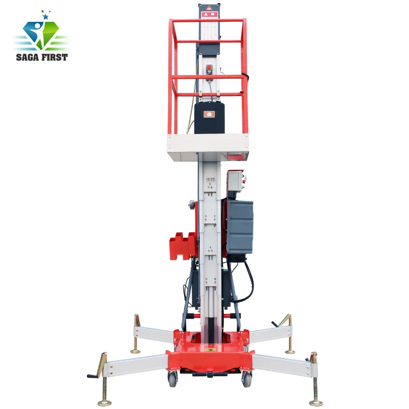 Customized Scaffolding Elevator Aerial Work Lift for Construction Ladder Lift Truck Work Platform Single and Double Mast Lift