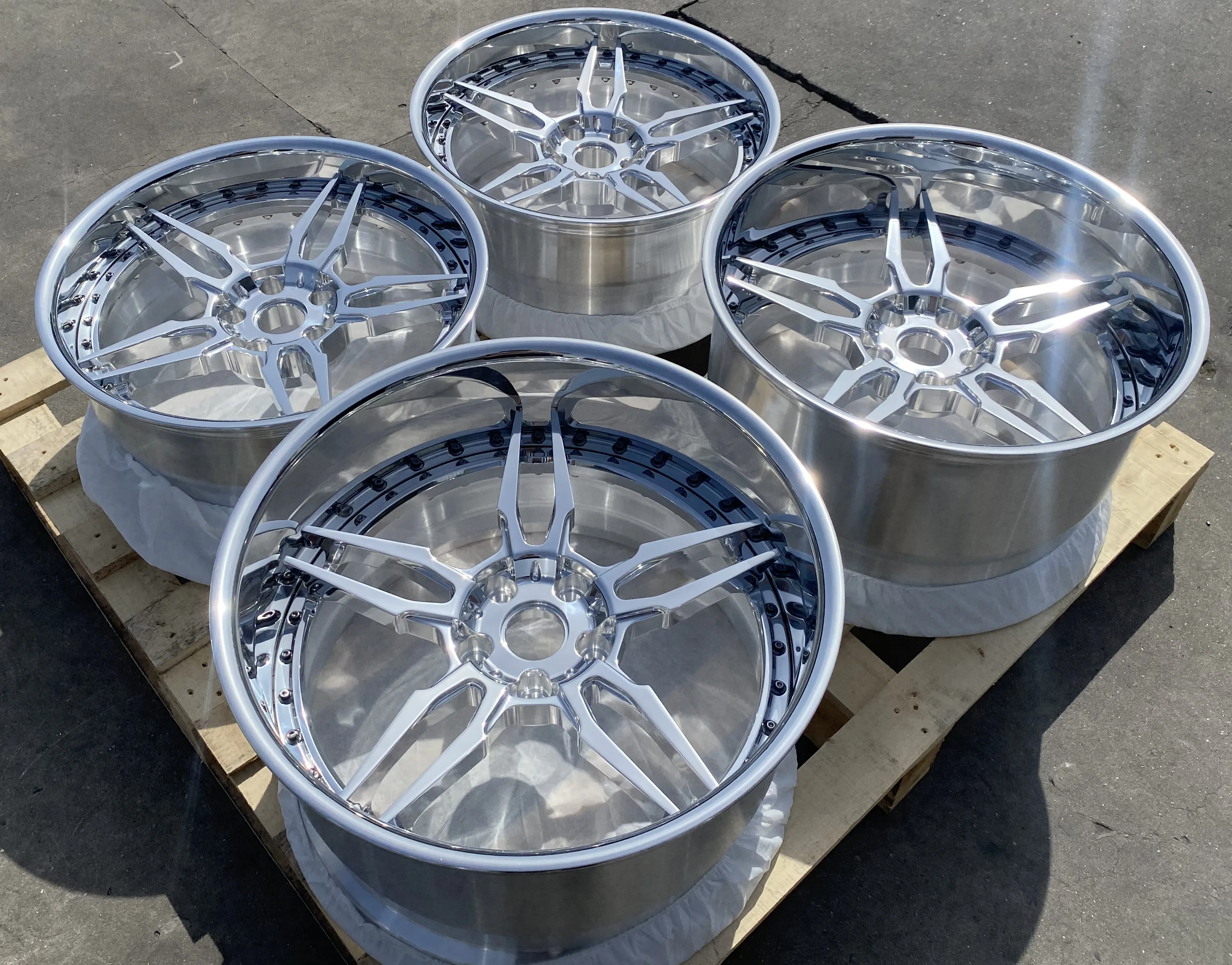 GVICHN 2 piece polished deep dish rim aluminum alloy forged wheels 16 17 18 19 20 21 22 23 24 inch 5x112 5x114.3 5x120