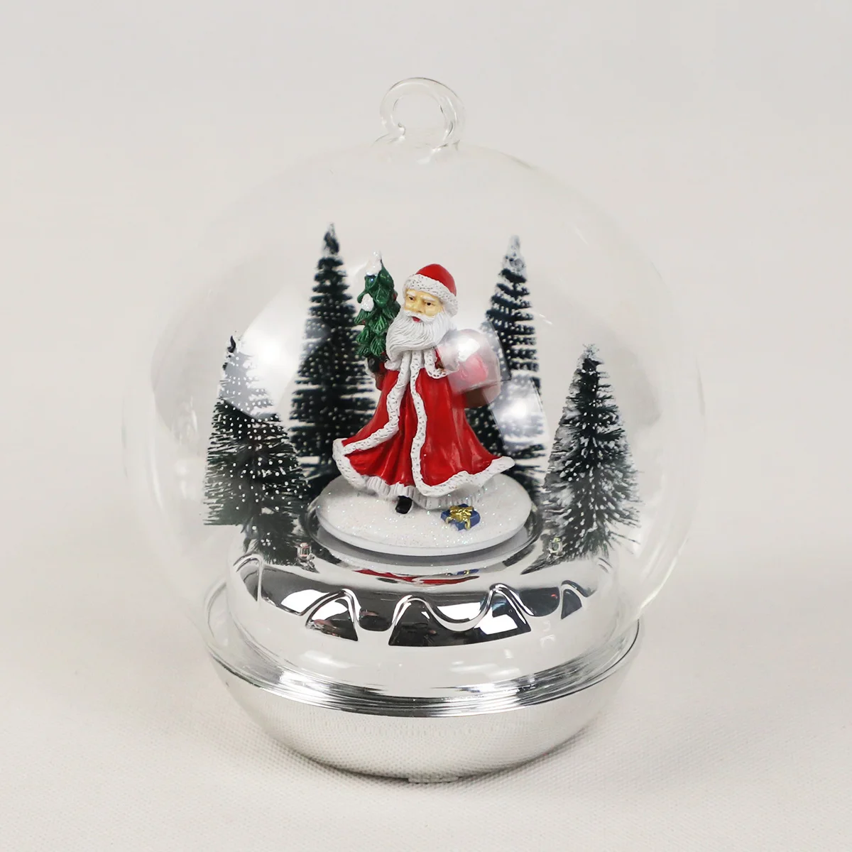 Hot Selling Xmas Home Decoration Glass Globe With LED Music For Christmas Decor