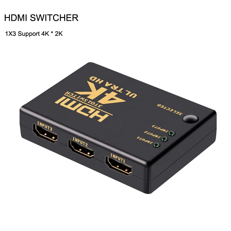 4K x 2K 3-портовый HDMI коммутатор 3x1 переключатель @ 60 Гц 3 в 1 Ultra HD 3D