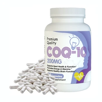 White Label CoQ10 Ubiquinol 200mg Capsules Softgels For Support Heart Health Natural Products