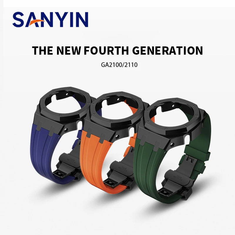 Custom 4th Update Generation Watch Parts Band Case Stainless Steel Watch Case Metal Bezel for G Shock GA2100 Mod