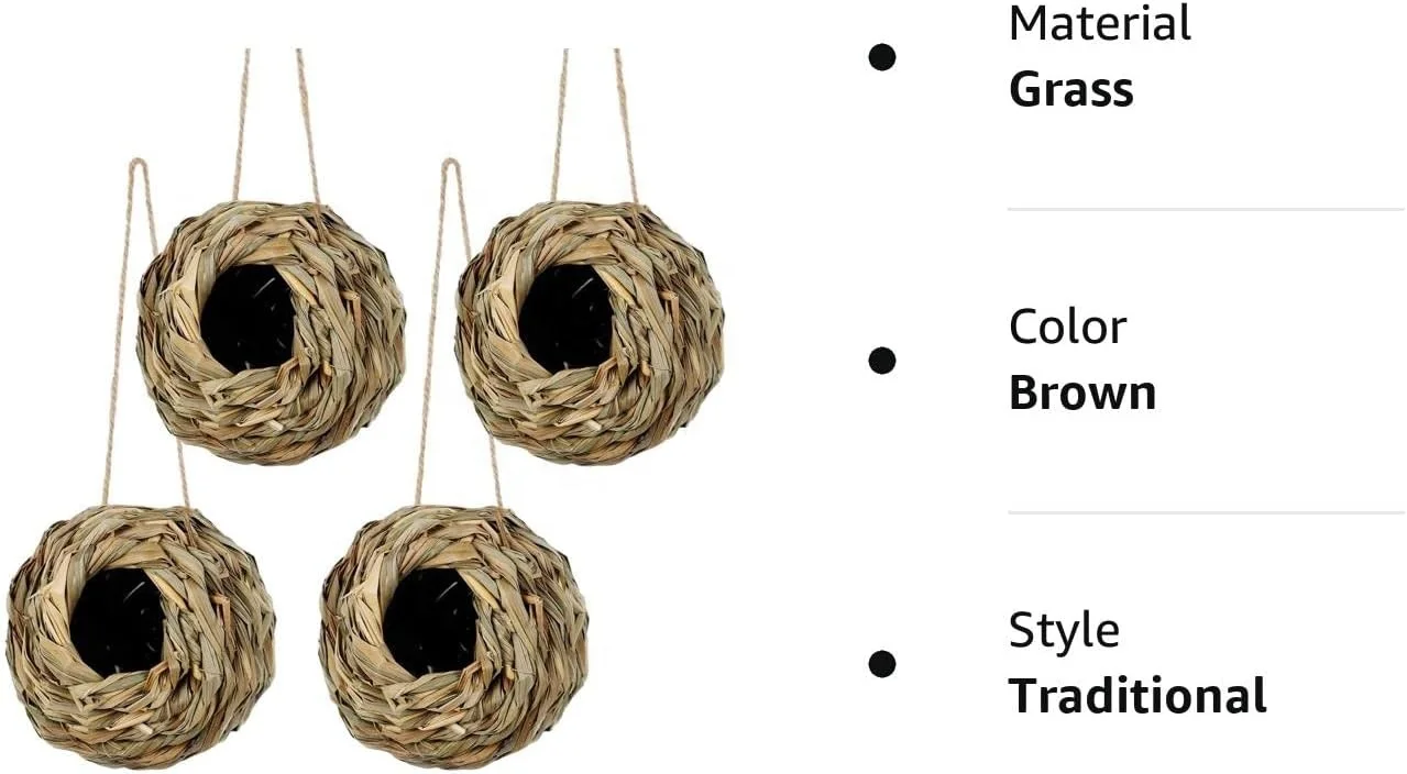 Hummingbird Nest House for Outside   4pcs Per Set