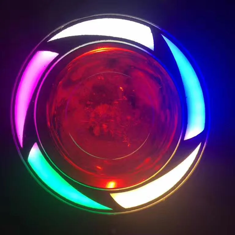Motorcycle Universal LED Headlight U7 Colorful Moto Lights for Scooter Motorbike Fog Lamp Angel Devil Eyes LED External Flashing