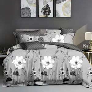 Finished Bed Sheet Set with Disperse Print, Factory Direct Polyester Bedding Lightweight Breathable Soft Hot Sale