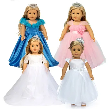 2022 New fashion 18 inch American girl doll wedding bridesmaid dress princess dress doll clothes