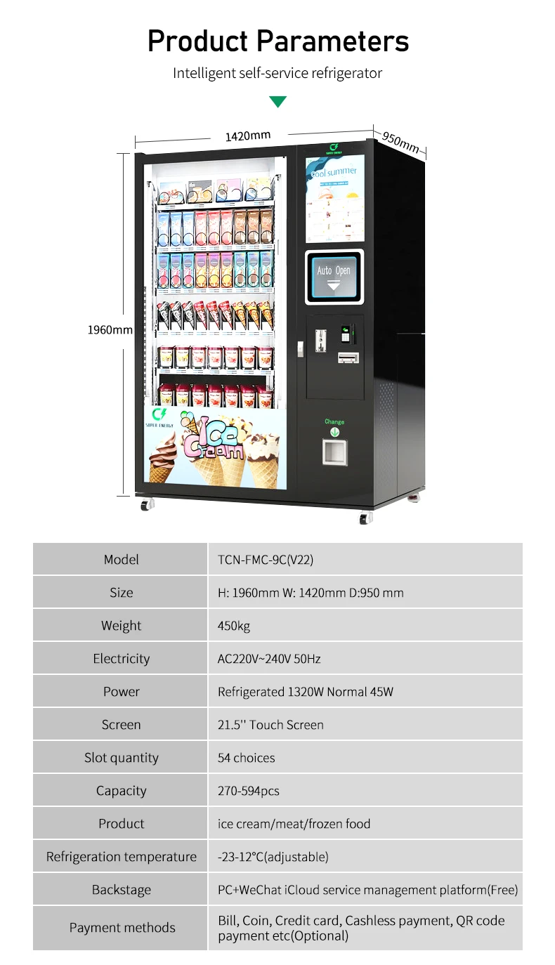 Small Business Idea Frozen Food Vending Machine For Sale With Elevator