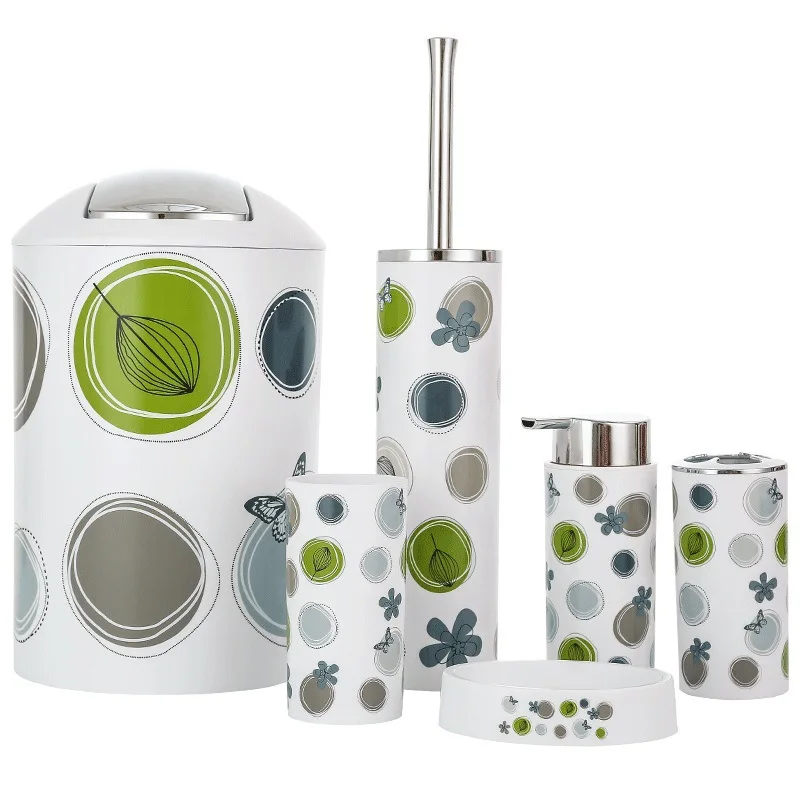 Оптовая продажа от производителя 6 штук диспенсер для мыла набор аксессуаров ванной комнаты пластиковые