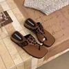 Chunky-heeled herringbone leopard print